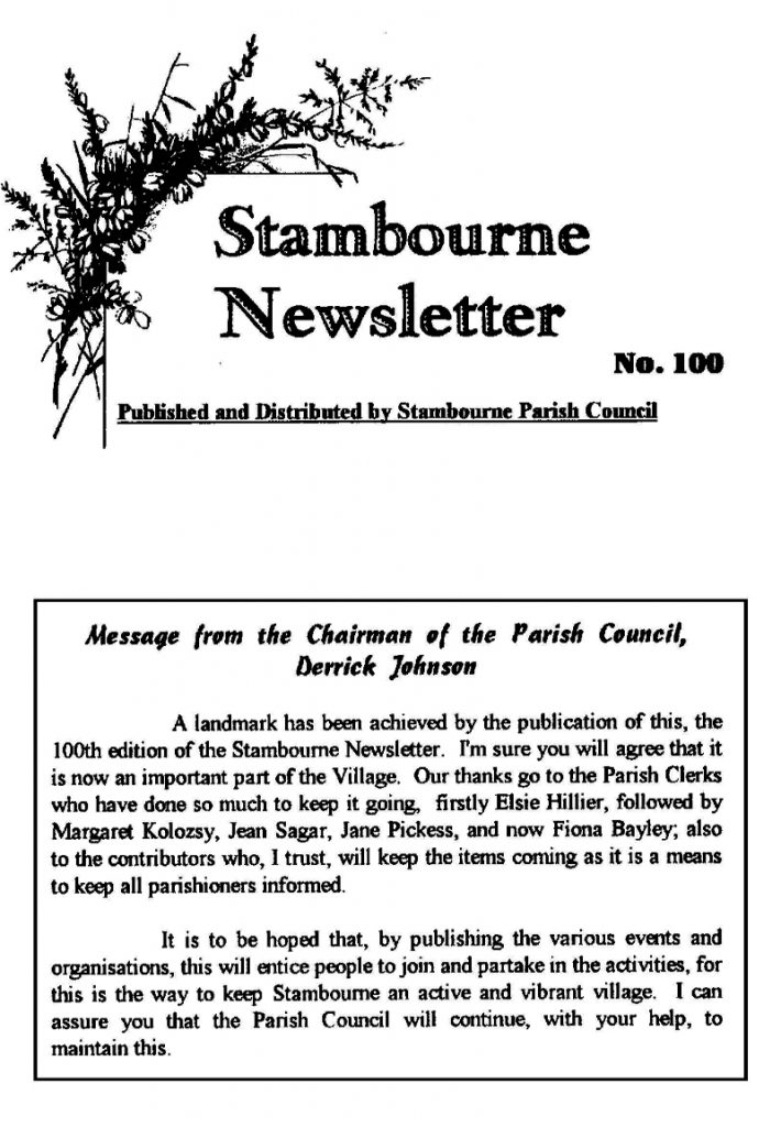Stambourne Newsletter - 100th edition