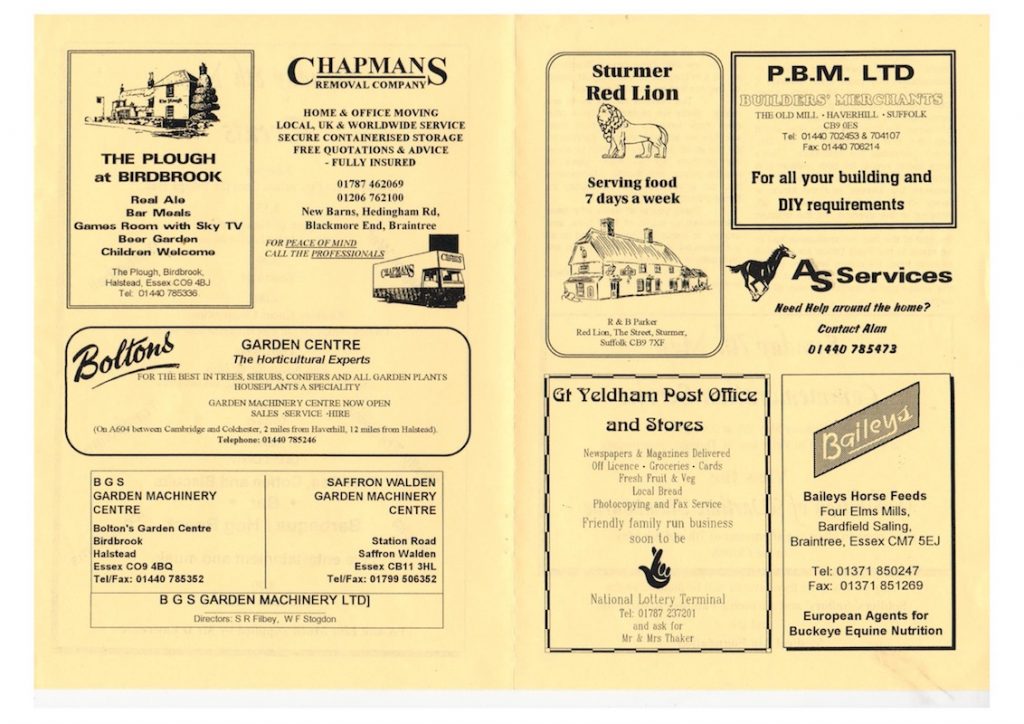 Stambourne VE VJ Programme 04