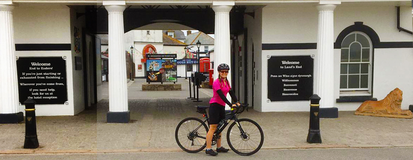 Connie James epic solo ride from Land's End to John o'Groats fundraising for Backup