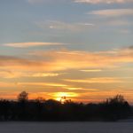 Sunset over a snowy Stambourne - From Sian
