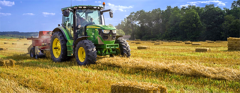 Tractor in field