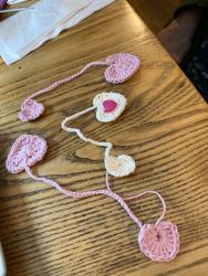 Carolyn's crocheted bookmarks - Knit & Natter Club - November 2022 - Green Man in Toppesfield
