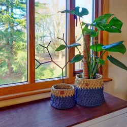 Anna's Colour block baskets - Knit & Natter Club - February 2023