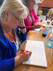 Zoe's card making - Knit & Natter Club - October 2022 - Green Man in Toppesfield